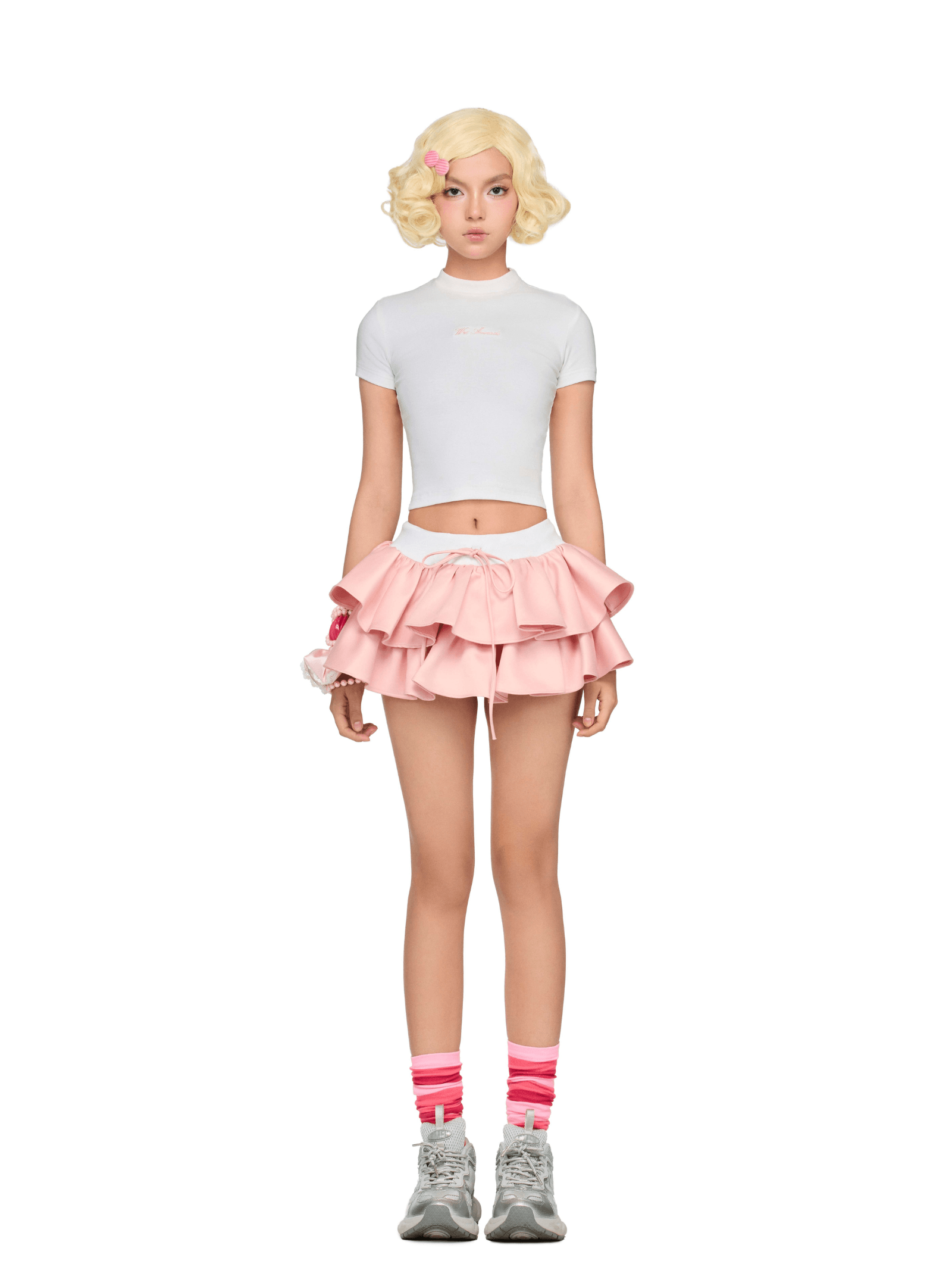 lozy set girls party dresses outfit with baby tee and ruffle skirt